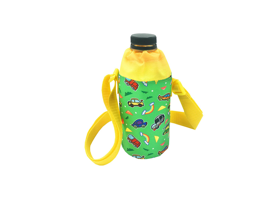 Children water bottle holder with car print back