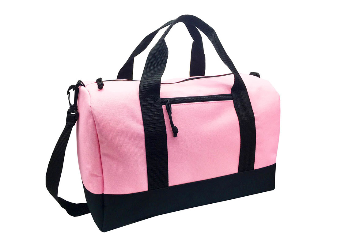 small duffel bag in pink L side