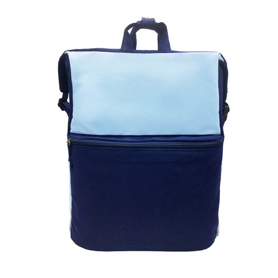 Two way Canvas backpack in light & dark blue