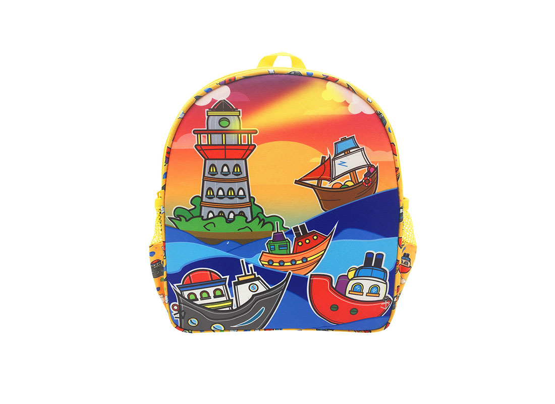 Children backpack with ship printing