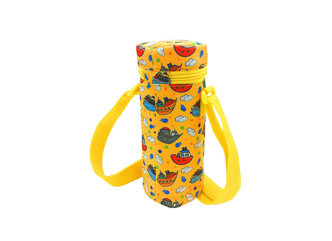Children water bottle holder with ship print back