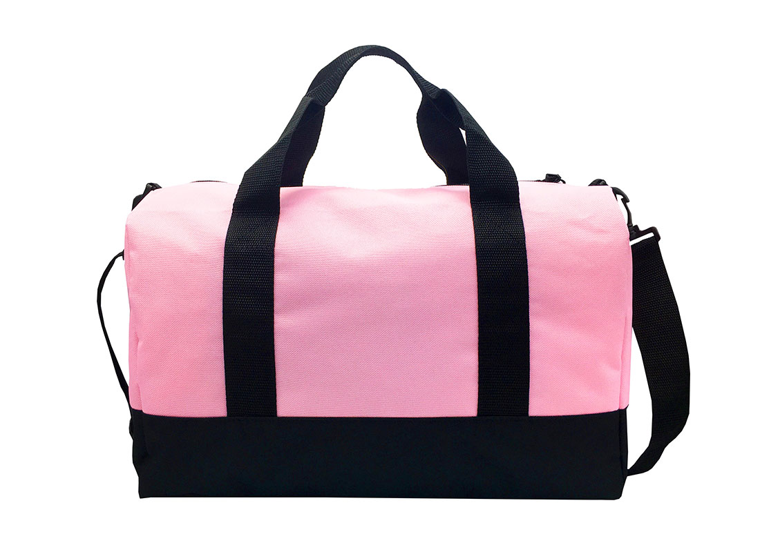 small duffel bag in pink back