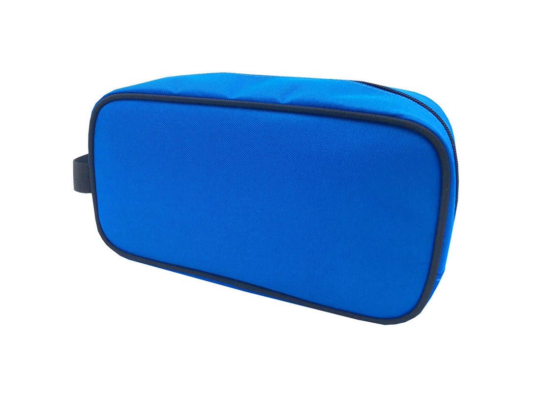 small toiletry bag in blue R side