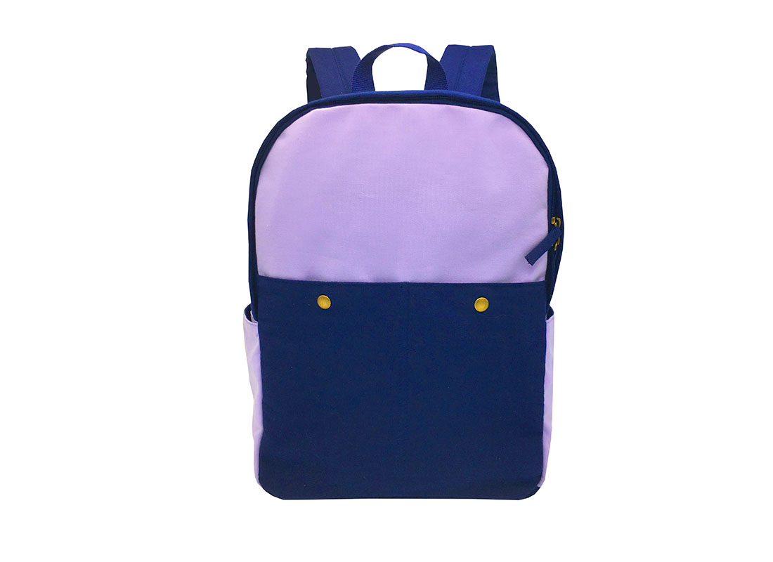 Canvas backpack in purple & blue