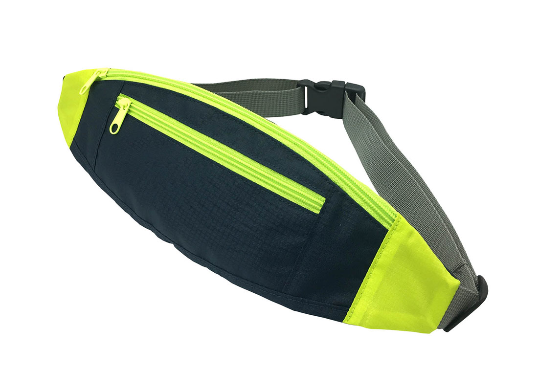small sporty waist bag in neon green side