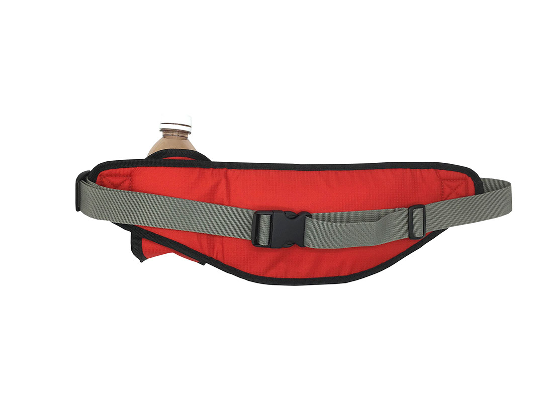 sporty waist bag with small water bottle holder in red back
