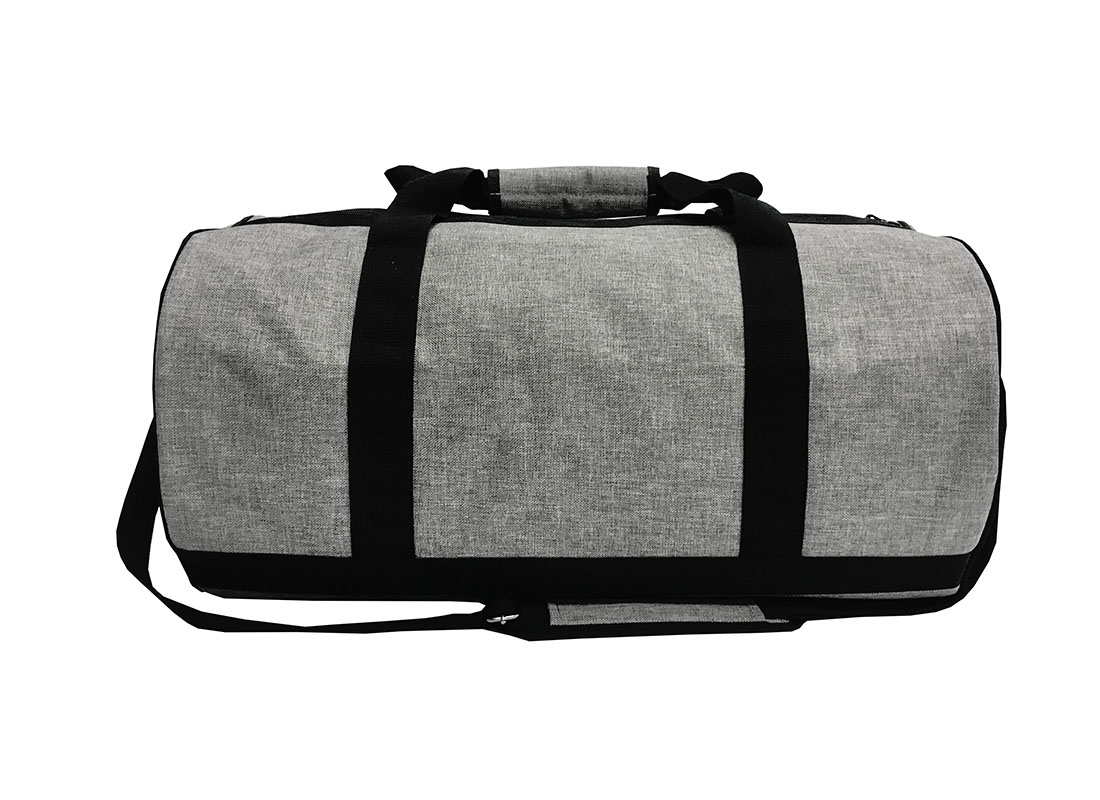 weekender duffel bag in grey back