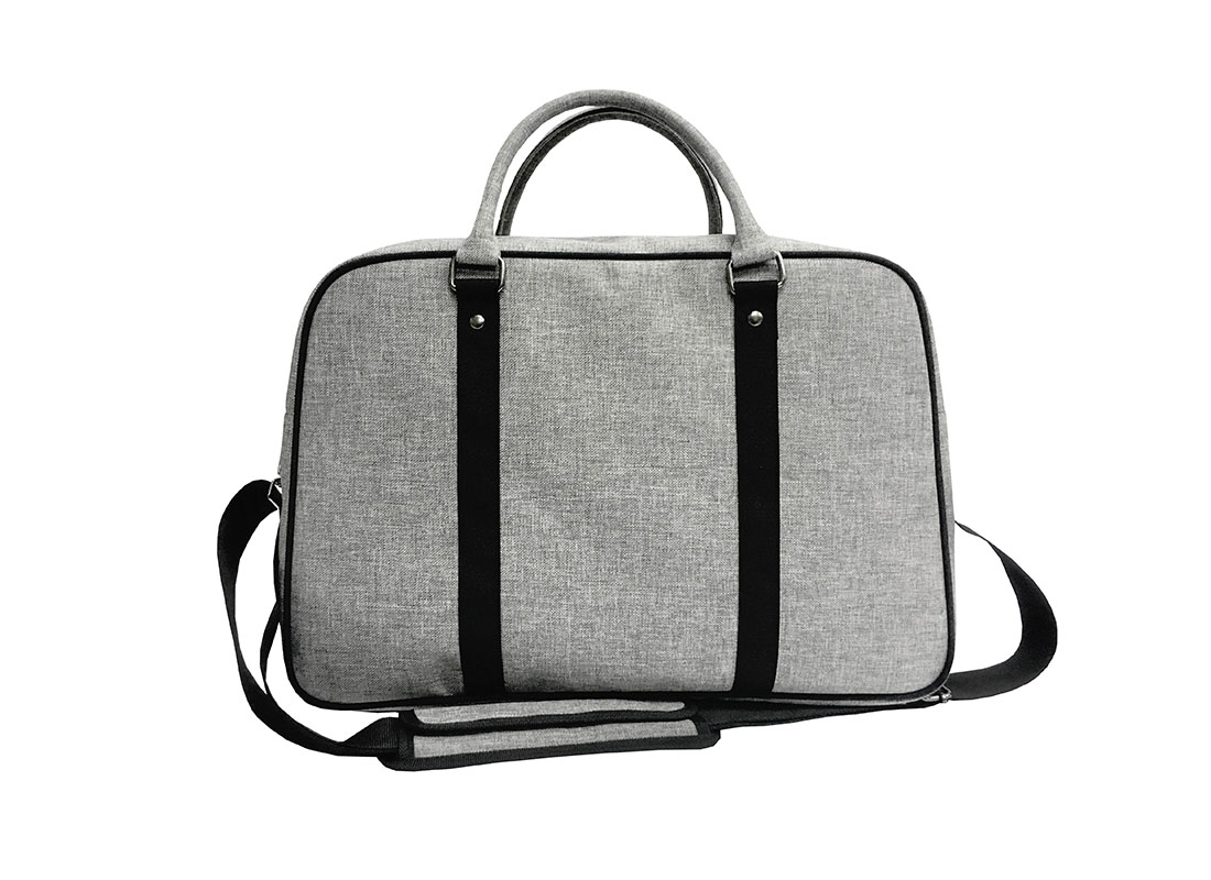 weekender bag in grey back
