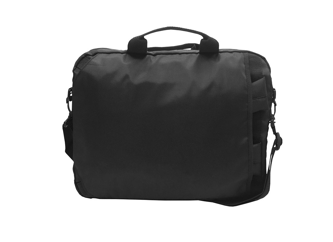 3 way laptop bag in black back