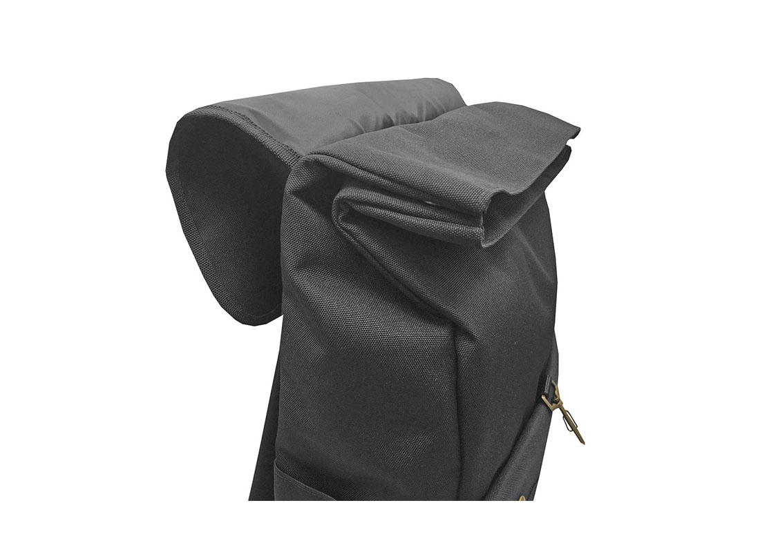 roll top laptop backpack with flap open