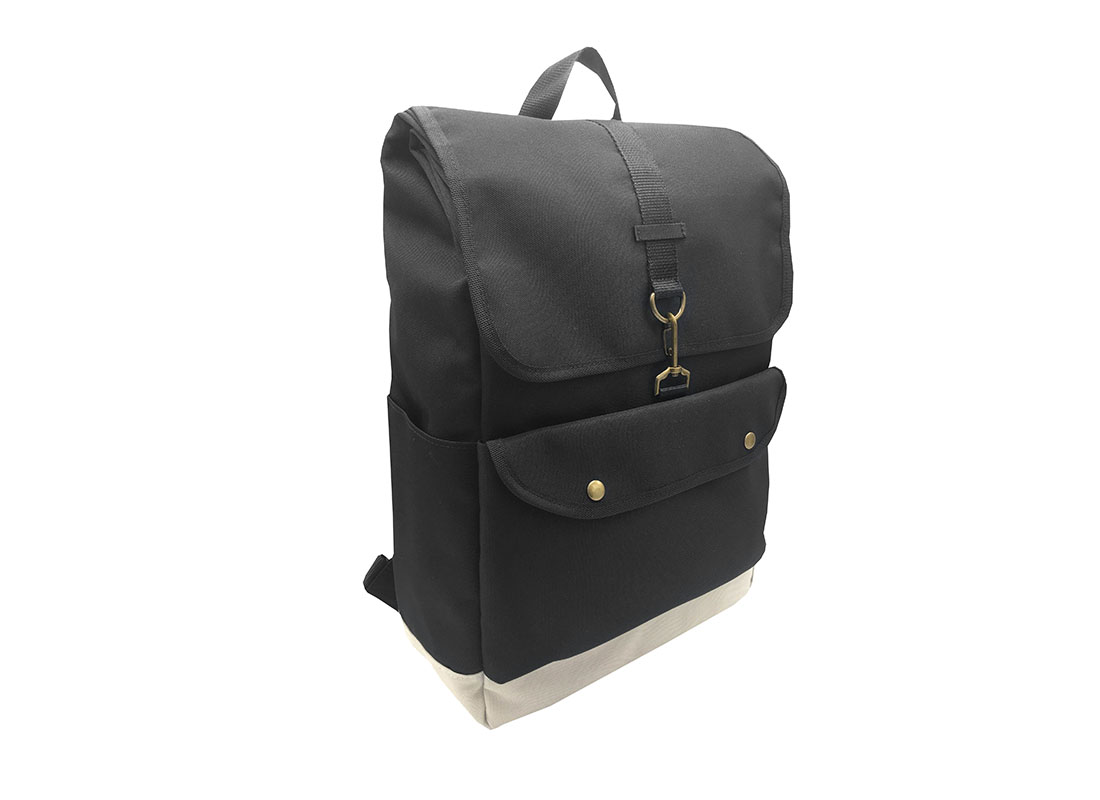 roll top laptop backpack with flap L side