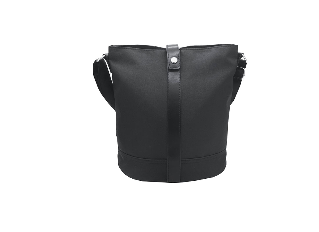 Mini Bucket Bag in Black Front