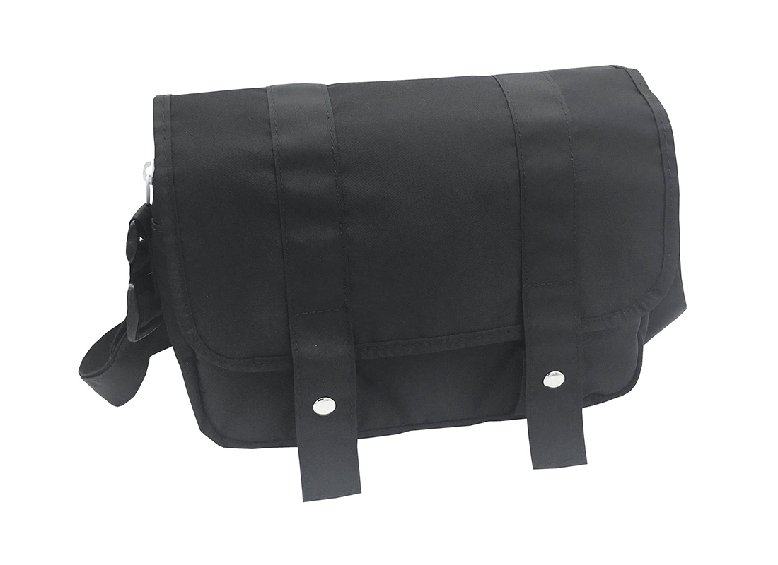 MIni Messenger Bag in Black L side