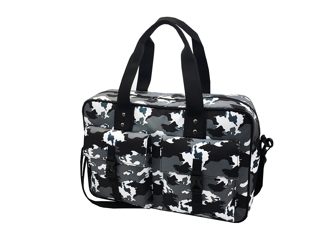 Camo Weekender Bag in Black White Grey R side