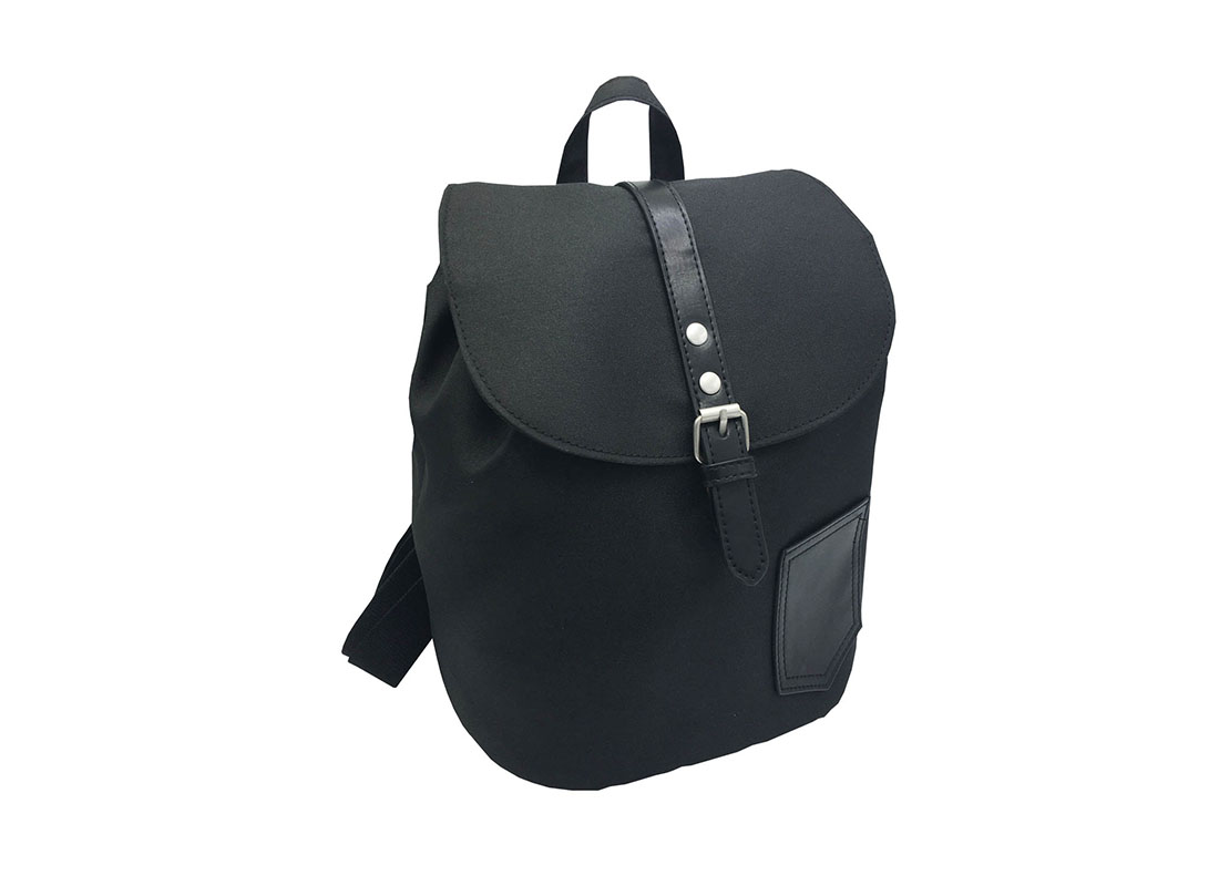 Mini Black Backpack with Soft Material L side