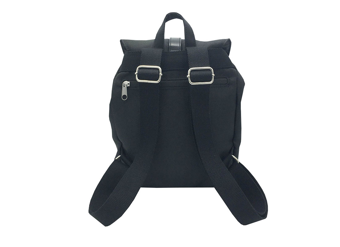 Mini Black Backpack with Soft Material Back