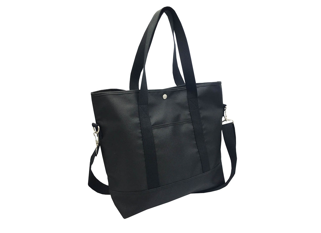 Long Shoulder Strap Tote Bag in Black L side