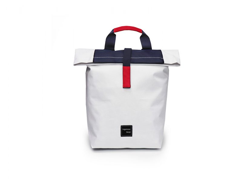 simple backpack - 20004 - white blue front