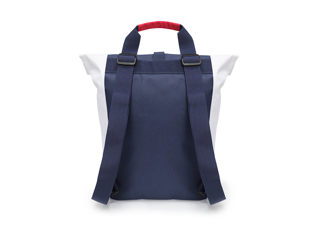 simple backpack - 20004 - white blue back