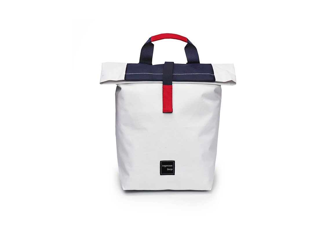 simple backpack - 20004 - white blue front