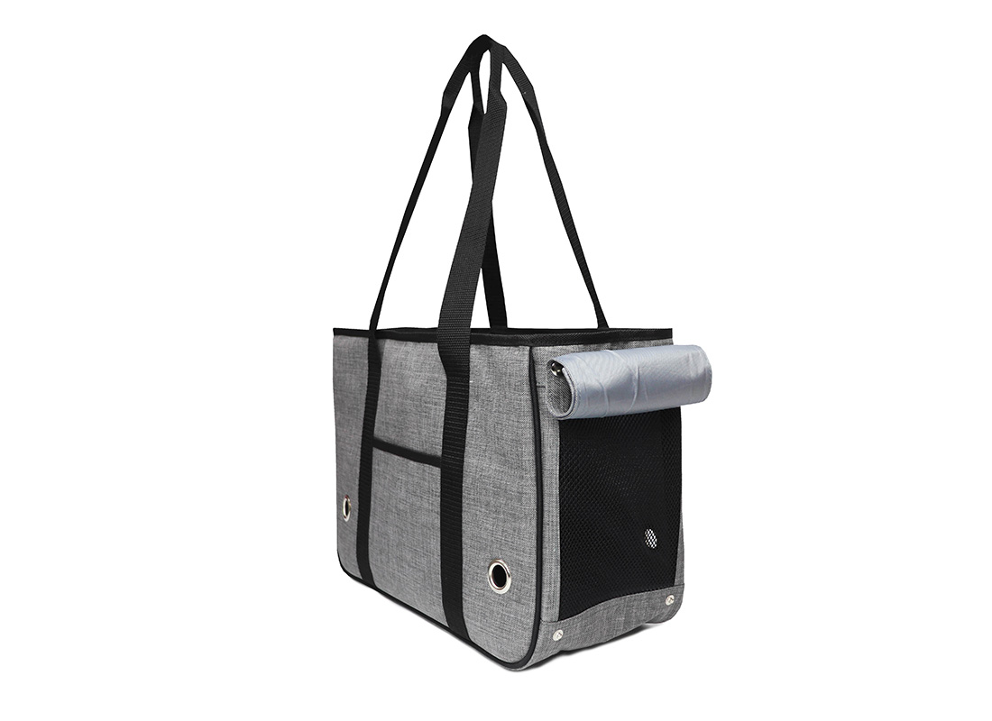 Small Pet Carrier Bag - 21006 - Grey Open