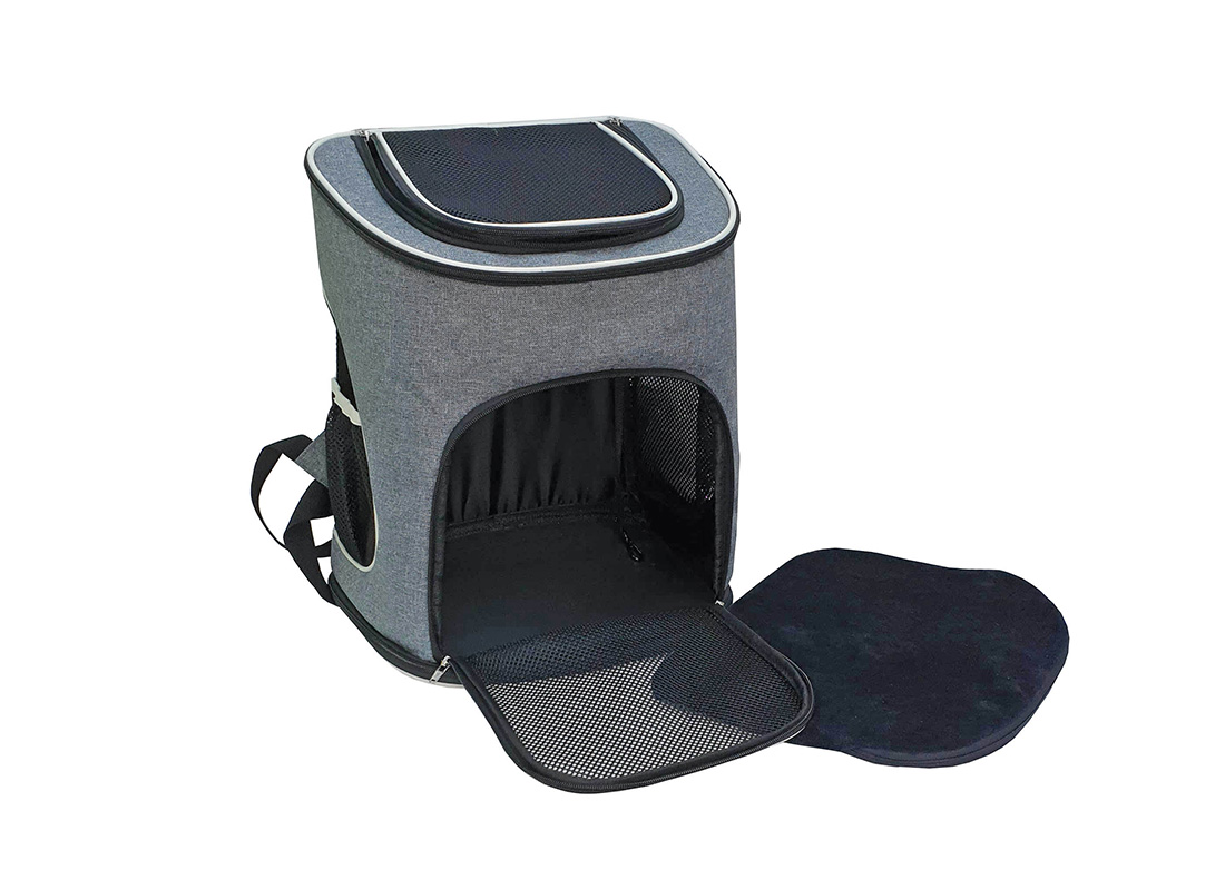 Pet Carrier Bag - 21008 - Grey - L Side with Pad